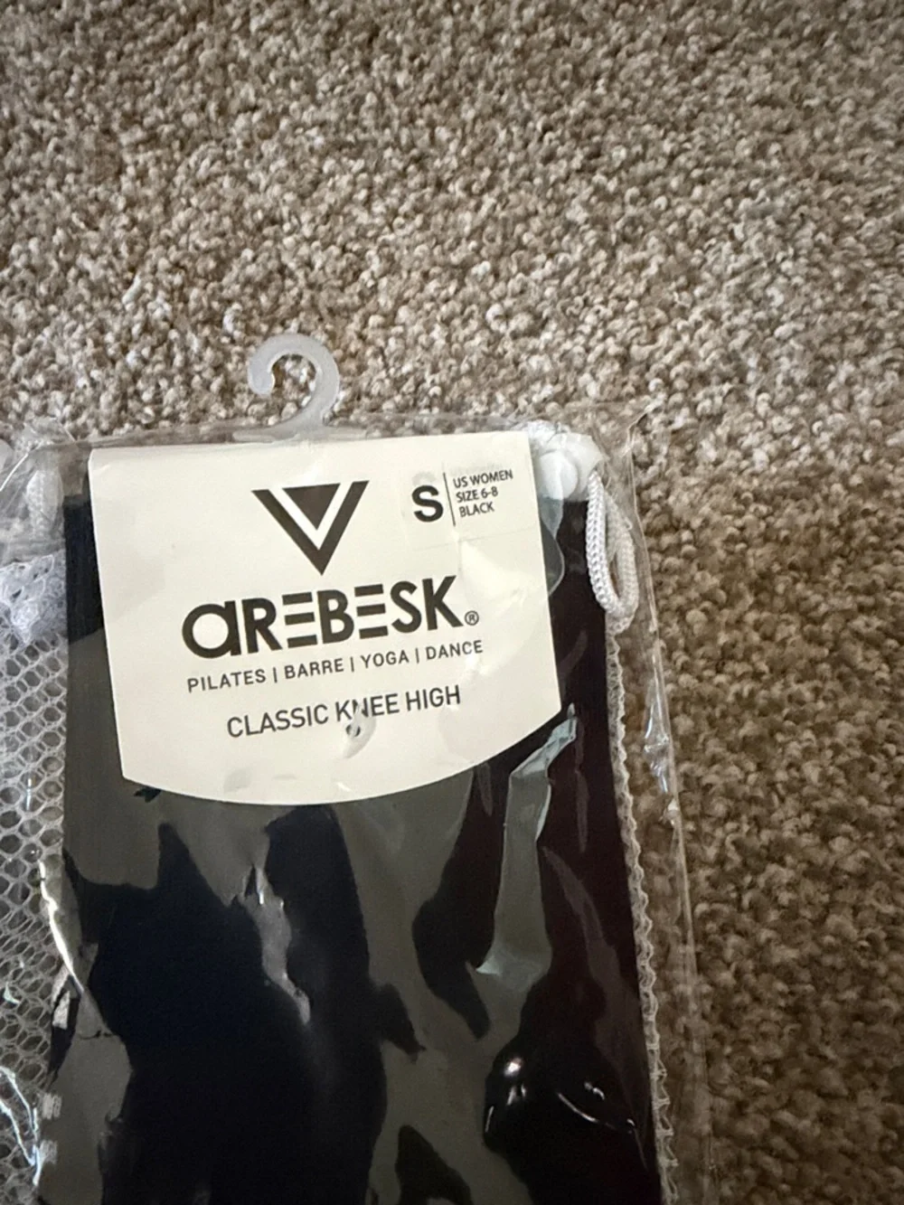 Arebesk Classic Knee High Grip Socks - Black - Small (2 Packs)